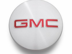 2015 GMC Yukon Center Cap - Brushed Aluminum, Red GMC Logo 19301601